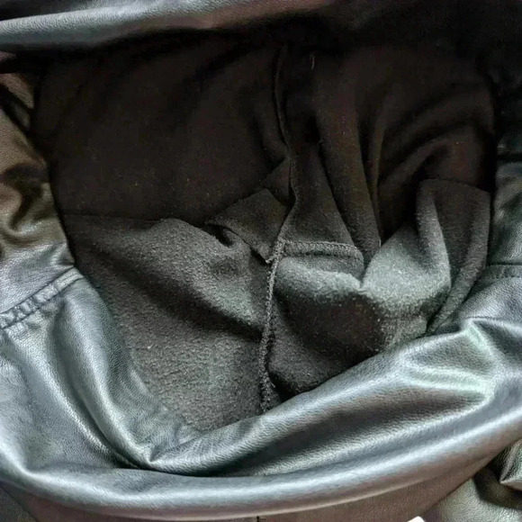 7 For All Mankind Leggings Mob Wife Goth Women S Grunge Y2K Black Faux Leather - Picture 7 of 9